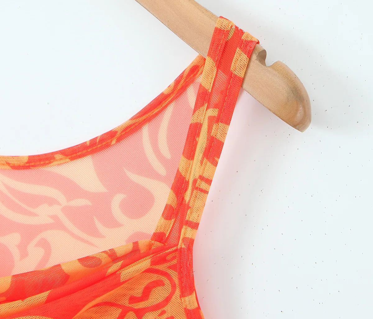 2024 Sexy Ruched Square Collar Contrast Color Plaid Flower Print Sleeveless Mini Mesh Dress Women Packages Hips A-line Tank Robe