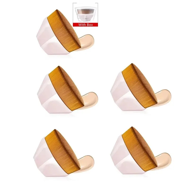 1-5pcs Hexagonal Makeup Brush, Flawless Foundation Make-Up Brush, Suitable For Liquid Makeup Brush Set, Women'S Soft Cosmetics Viralgem Store