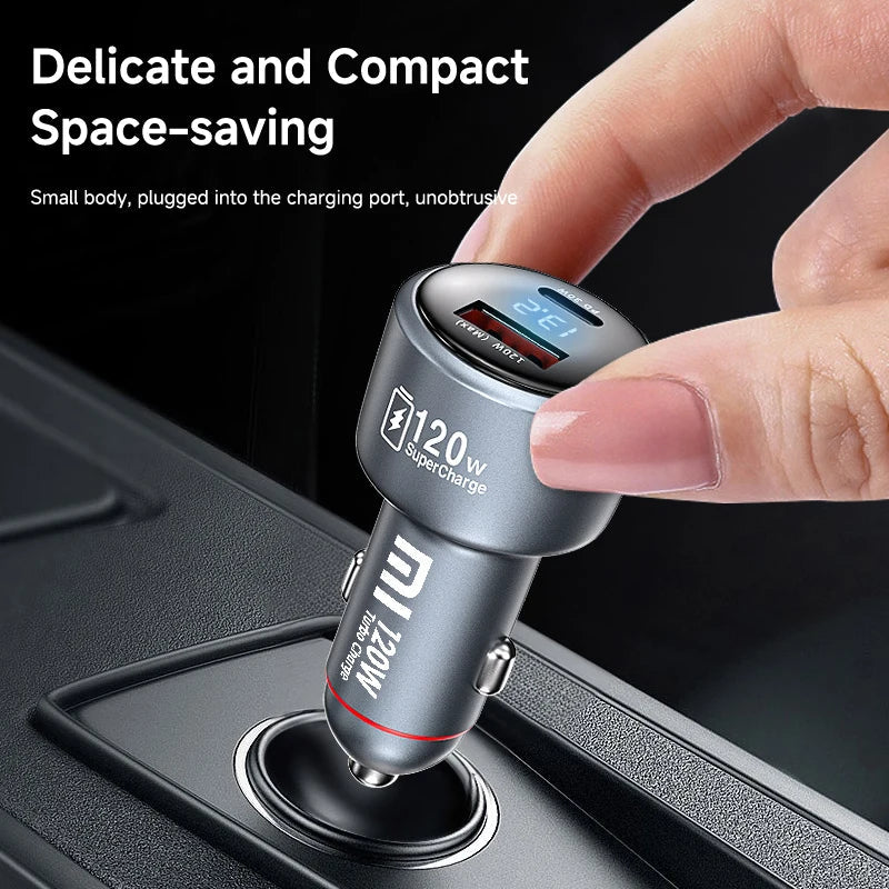 120W Xiaomi USB Type C Car Charger 67W 6A Turbo Fast Charging Adapter For Mi 14 13 13T 12 Pro Redmi Note K60 IPhone 16 15 Charge Viralgem Store