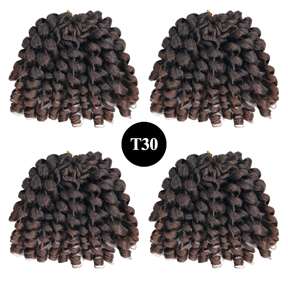 Synthetic Ombre Braiding Hair Jumpy Wand Curl Crochet Braids Hair Extension for Black Women Jamaican Bounce Curly Hair For Women