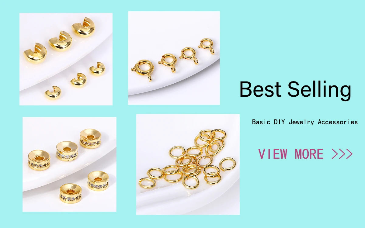 4/5.5MM Brass Cord Ends 18K Gold Plated Clam Shell Bead Tip Ball Chain Crimp Findings For DIY Beading Jewellery Making Supplies