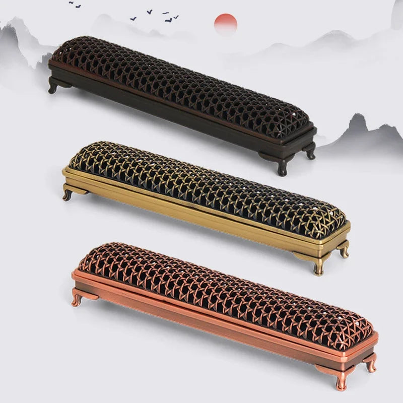 YXY Chinese Style Woven Hollow Incense Burner Metal for Sandalwood OUD 21cm Incense Sticks Holder Zen Home Decor Line Stick Base