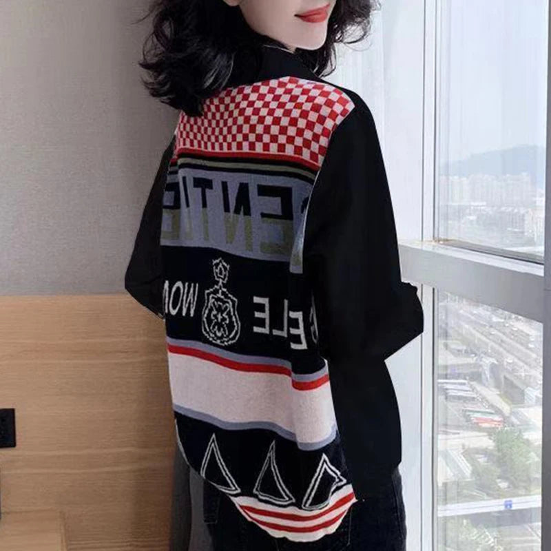 Spring Autumn Streetwear Fashion Print Single Breasted Shirt Women Elegant Long Sleeve All-match Blouse Harajuku Cardign Blusa Viralgem Store