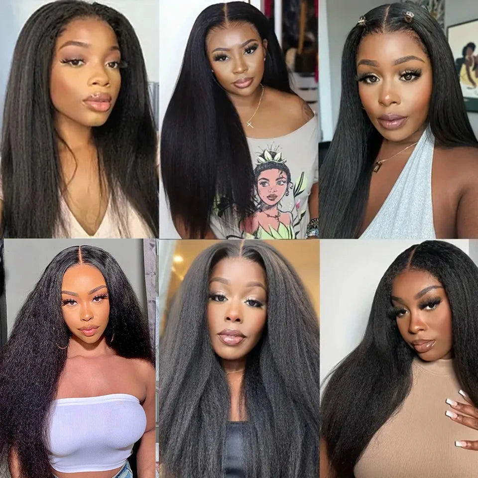 Yaki Kinky Straight Human Hair Wigs Glueless Wig 100% Human Hair Ready To Wear Preplucked HD Lace Wigs For Women Pre Cut No Glue Viralgem Store