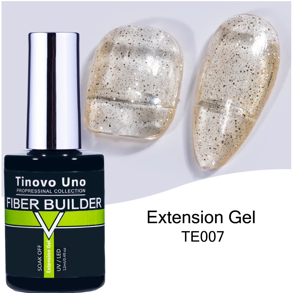 Tinovo Uno 41 Colors Builder Nail Gel in A Bottle Fiber Gel for Extensions Semi Permanent UV Building Poly Acrylic Nails Liquid