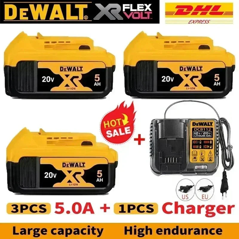 100% Original DEWALT 🔋 20V/60V MAX XR Rechargeable Tool Battery 6Ah/9Ah Compatible with DCB200 Series for Dewalt Tools 👍 Viralgem Store