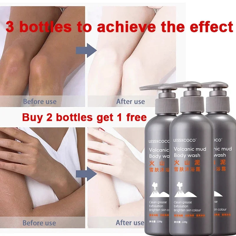 Volcanic Mud Body Wash Whitening Deep Clean Oil Control Moisturizing Acne Remover Mite Remover 220ml Viralgem Store