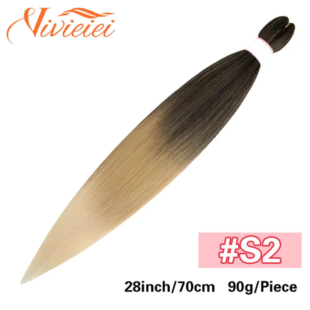 Synthetic Jumbo Braids Hair Extensions 28 Inch Braiding Hair Pre Stretched Orange Green White Blue Red Pink Purple Braids Viralgem Store