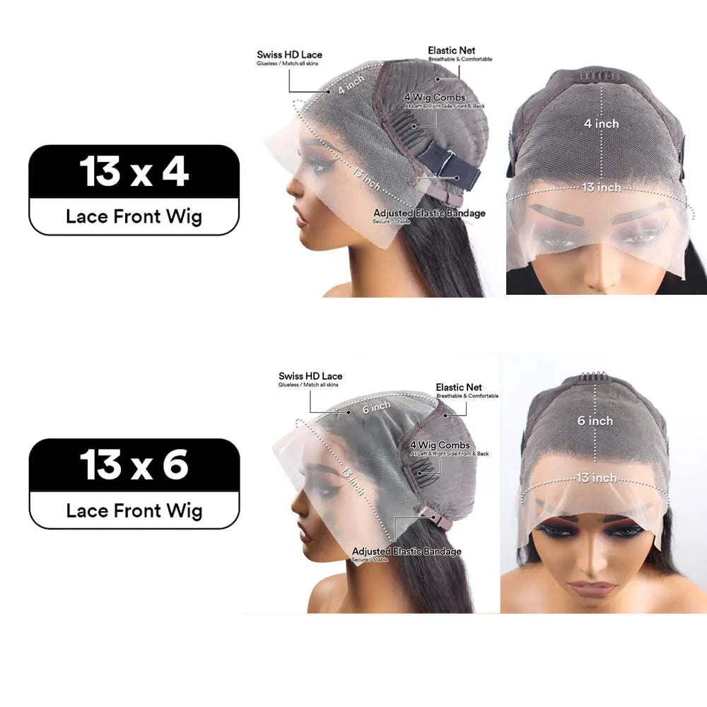 30 inch Chocolate Brown 13x4 13x6 Hd Lace Frontal Wig Straight 100% Human Hair Wig Pre Plucked Brazilian Brown Colored Wigs