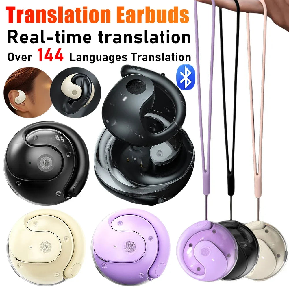 Translator Earbuds TWS Language Translation Earphones Real-Time Instant Translation Earbud Smart Translate Headphone For Meeting