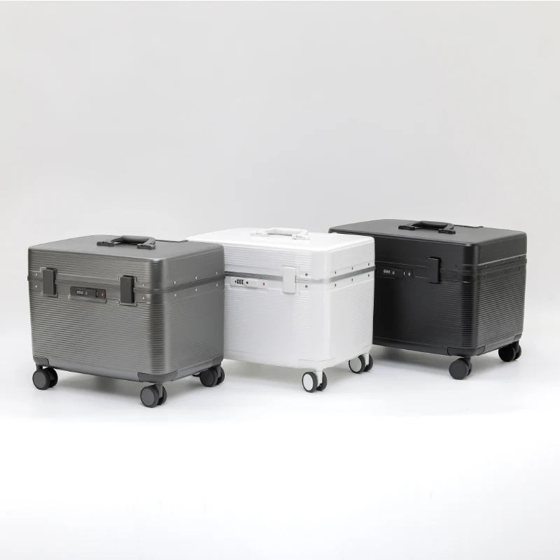 Aluminum Alloy Frame Suitcase, Top-Opening ABS Portable Trolley Case, Universal Wheels, Customs Code Lock Boarding Case Viralgem Store