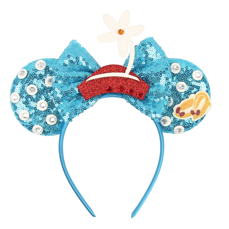 2024 NEWEST Disney Bo Peep 3.3"Ears Headband For Girls 5" Sequins Bow Hairband Festival Party Cosplay DIY Hair Accessories