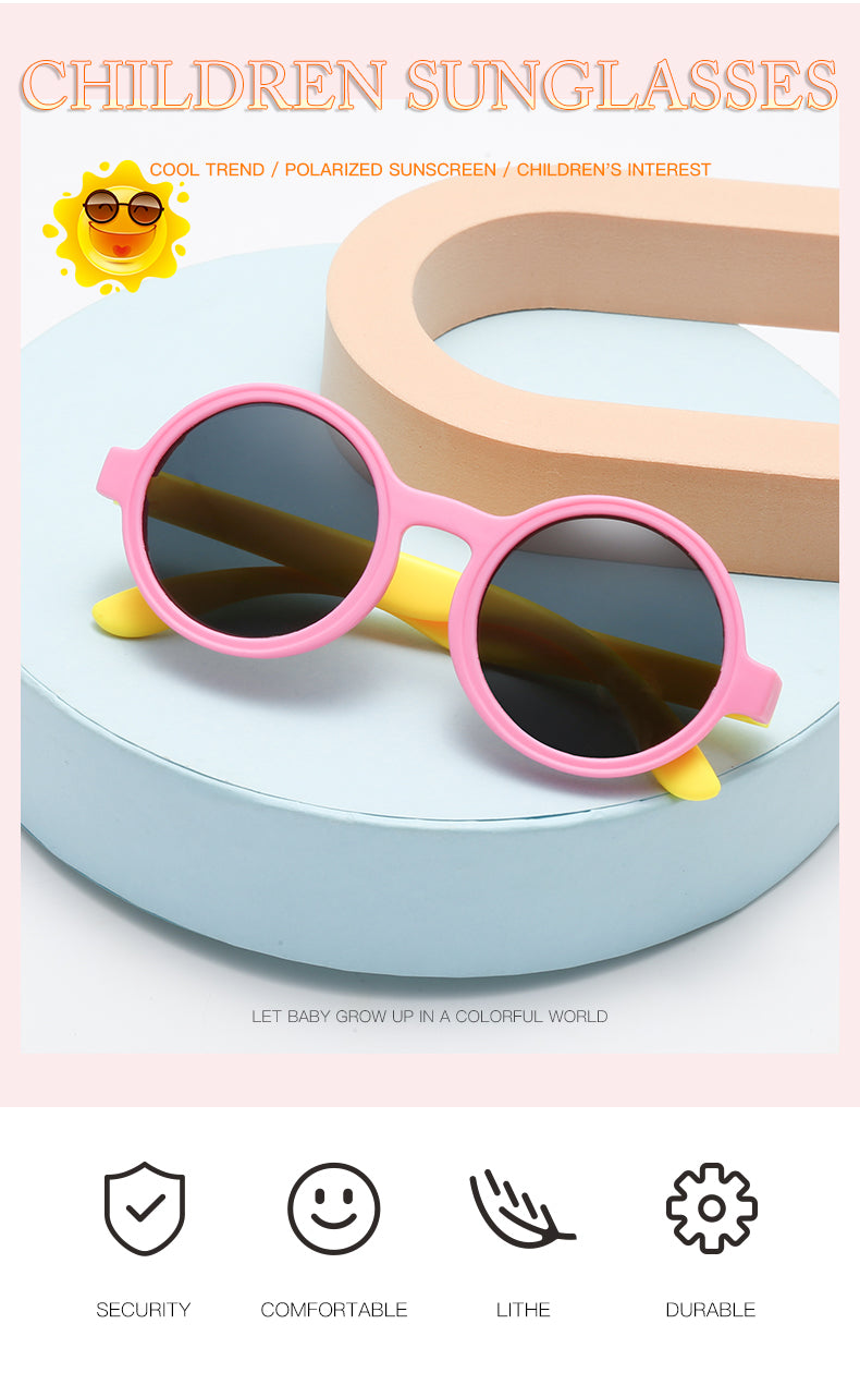 2023 New Cute Round Frame Children's Sunglasses Baby Safe Soft UV Resistant Sunglasses Trend Eyewear for Boys and Girls