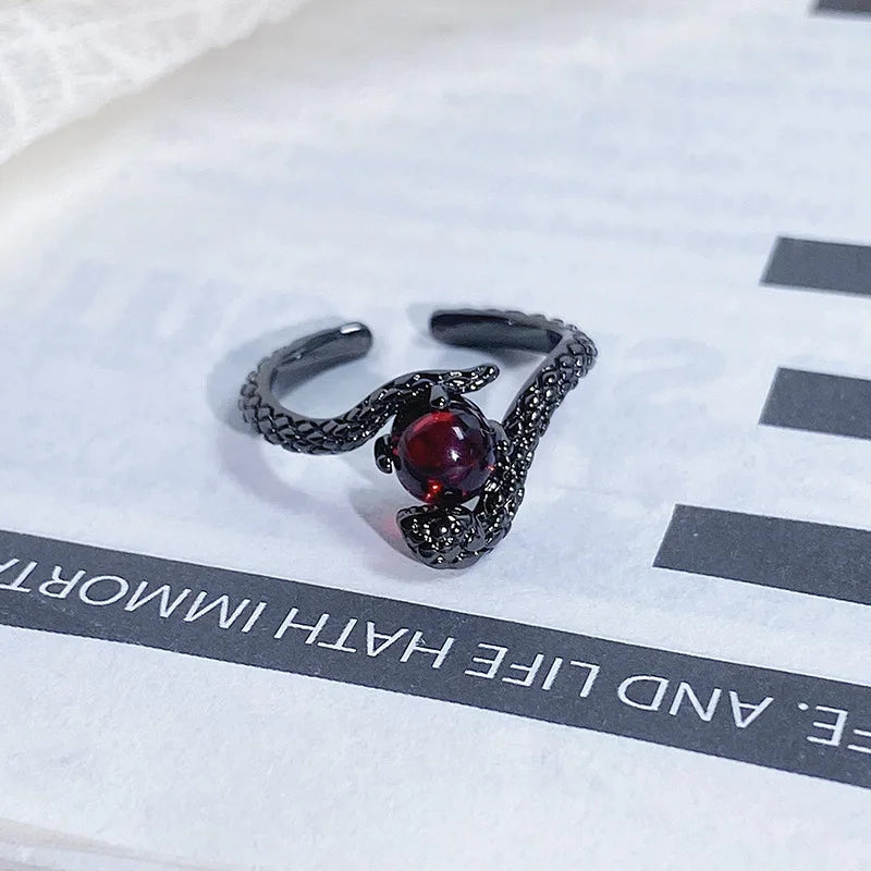 2025 Dark Gothic Irregular Zircon Adjustable Unisex Ring