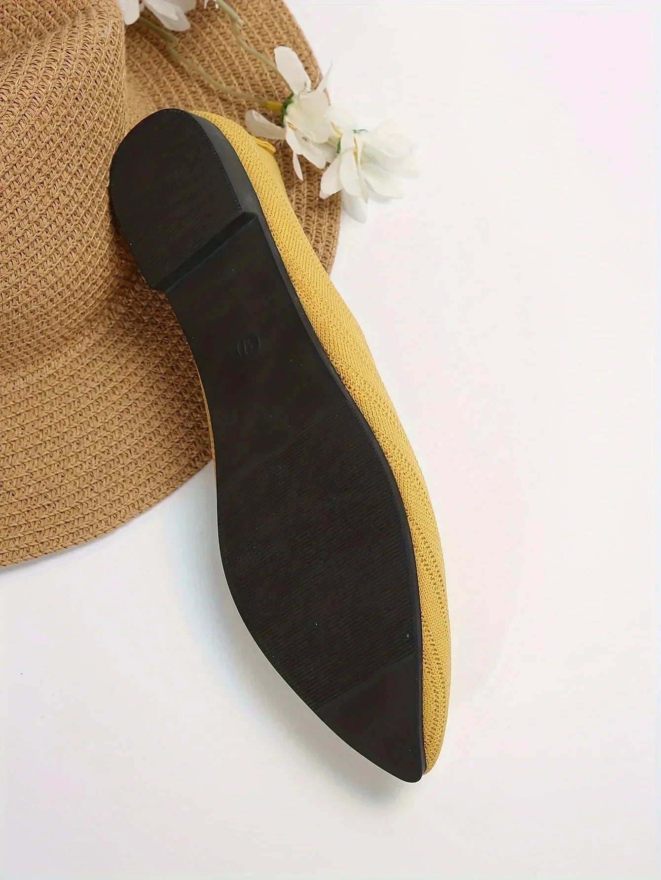 Women's Pointed Toe Flat Shoes Solid Color Knitted Slip on Shoes Casual Breathable Ballet Flats Women Flat Shoes Loafers Women Viralgem Store