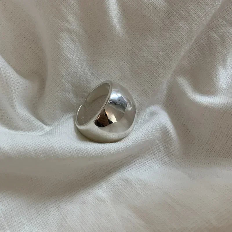 925 Sterling Silve Smooth Ring for Women Gift Personality Punk Creative Adjustable Minimalism Jewelry Dropshipping