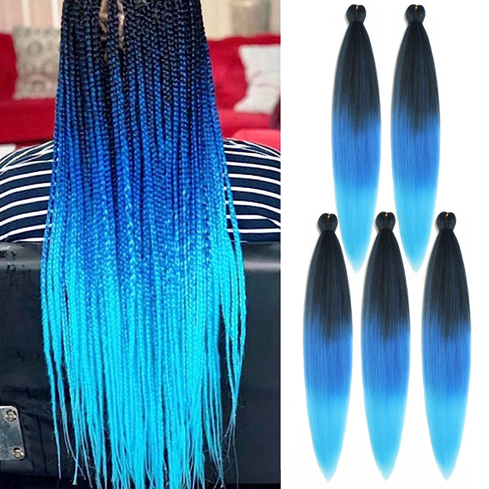 1/3/5 Packs/Lot 26 Inch Pre-stretched Braiding Hair Ombre Braiding Hair Hot Water Setting Synthetic Braiding Hair Extensions