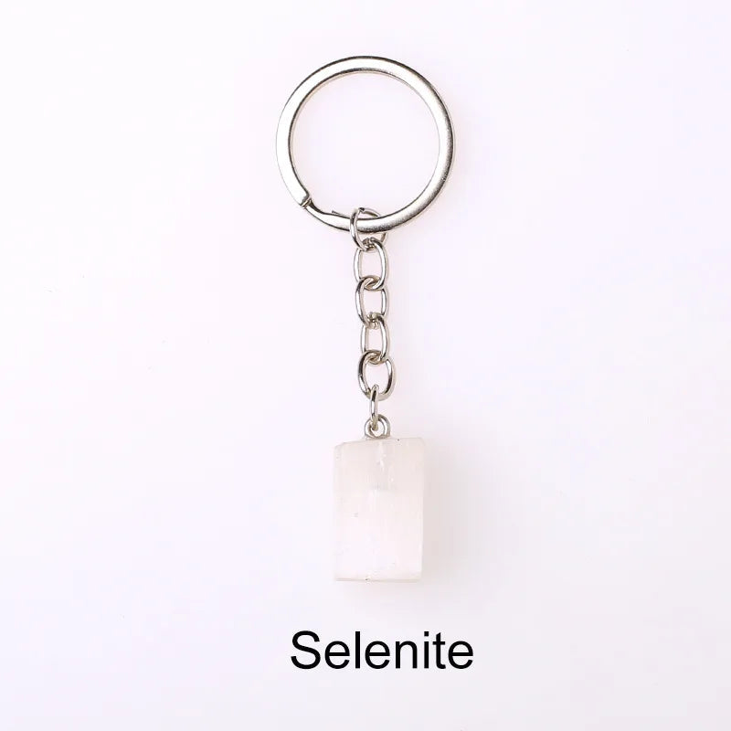 20pcs Natural Rough Raw Stone Crystal Quartzs Keychain Women Men Handbag Hangle Car Key Holder Raw Mineral Stone KeyRing Jewelry Viralgem Store