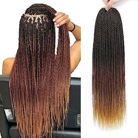 5Pcs Pre-Looped Synthetic Senegalese Twist Crochet Braids - 30 Roots/Pack, High-Temperature Fiber Hair Extensions for Women