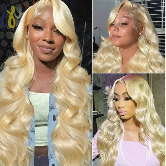 613 Blonde Body Wave 13x6 HD Lace Frontal 100 Human Hair Wigs 30 36 Inch Honey Colored Lace Closure Front Wig for Black Women