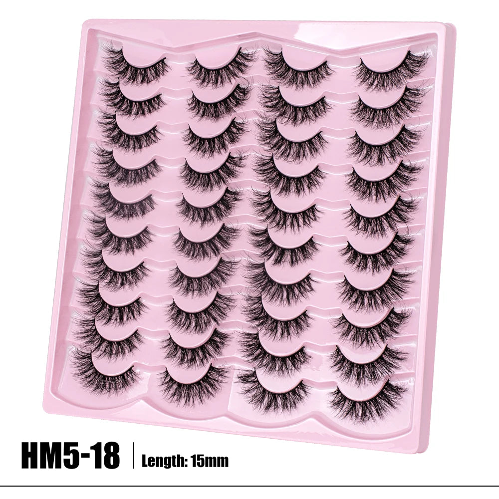 2 Style 20 Pairs Eyelash 3D Natural Mink False Eyelashes Makeup Fake Eye Lashes Faux Cilios Make Up Beauty Tools Wholesale