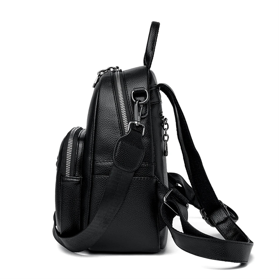 Women Travel Backpack for Teenager Girl 2024 Soft Leather Female Fashion 3 In 1 Bagpacks Large Capacity Ladies Mochilas Feminina Viralgem Store