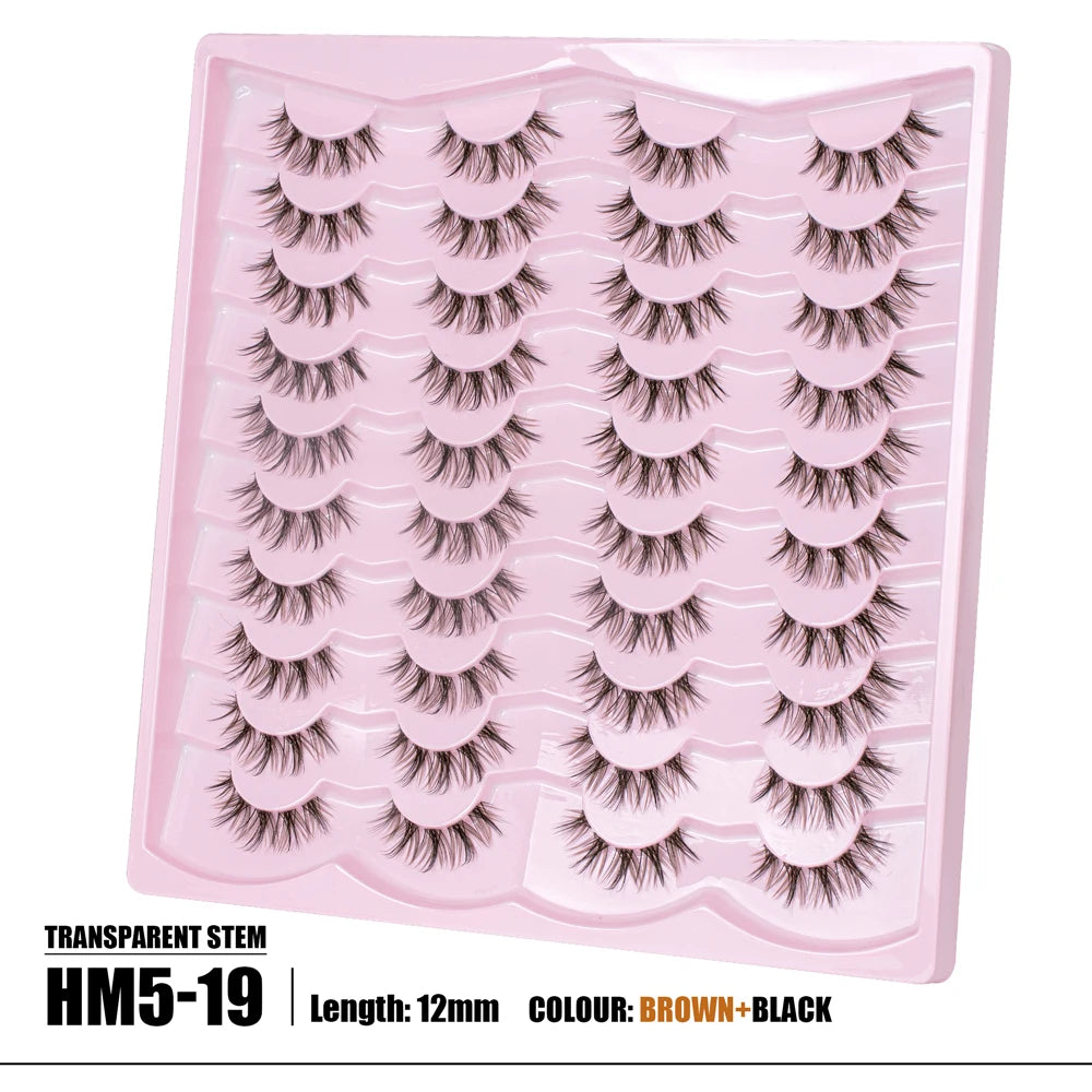 2 Style 20 Pairs Eyelash 3D Natural Mink False Eyelashes Makeup Fake Eye Lashes Faux Cilios Make Up Beauty Tools Wholesale