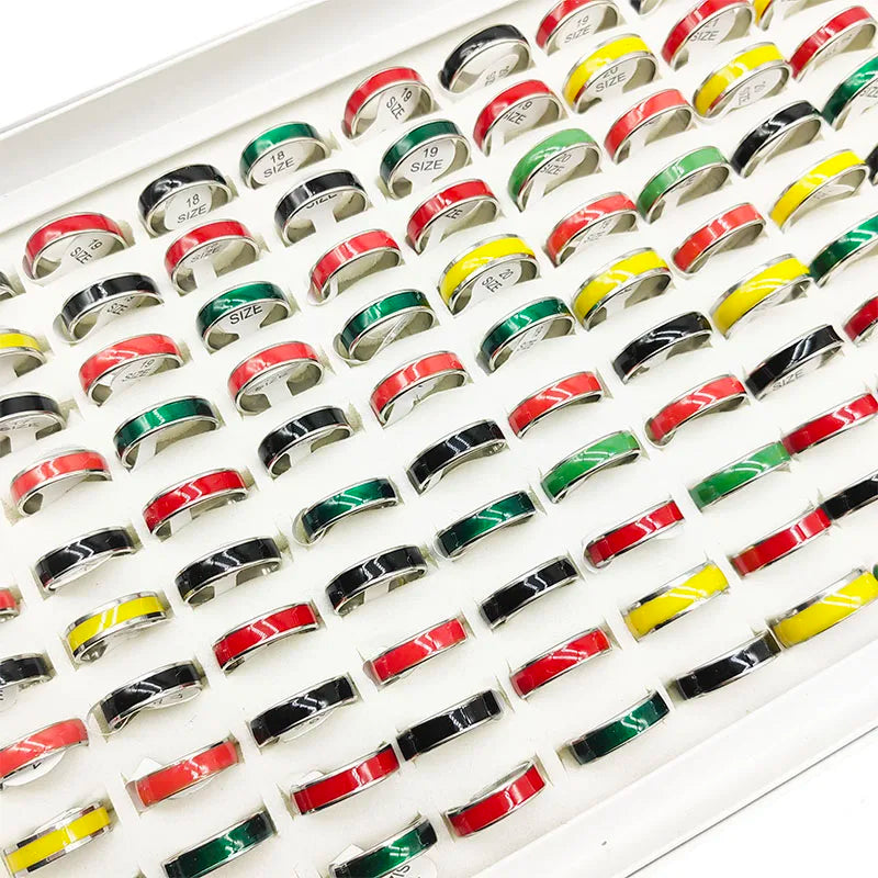 20pcs/Lot Factory Wholesale Hot Mix Style Simple Stainless Steel Finger Rings Men Women New Gifts Jewelry Bar Wide Joint Ring Viralgem Store