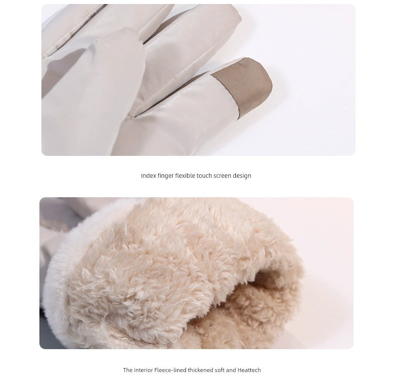 Women's K-style Electric Car Fleece-lined Thick Windproof Gloves Viralgem Store