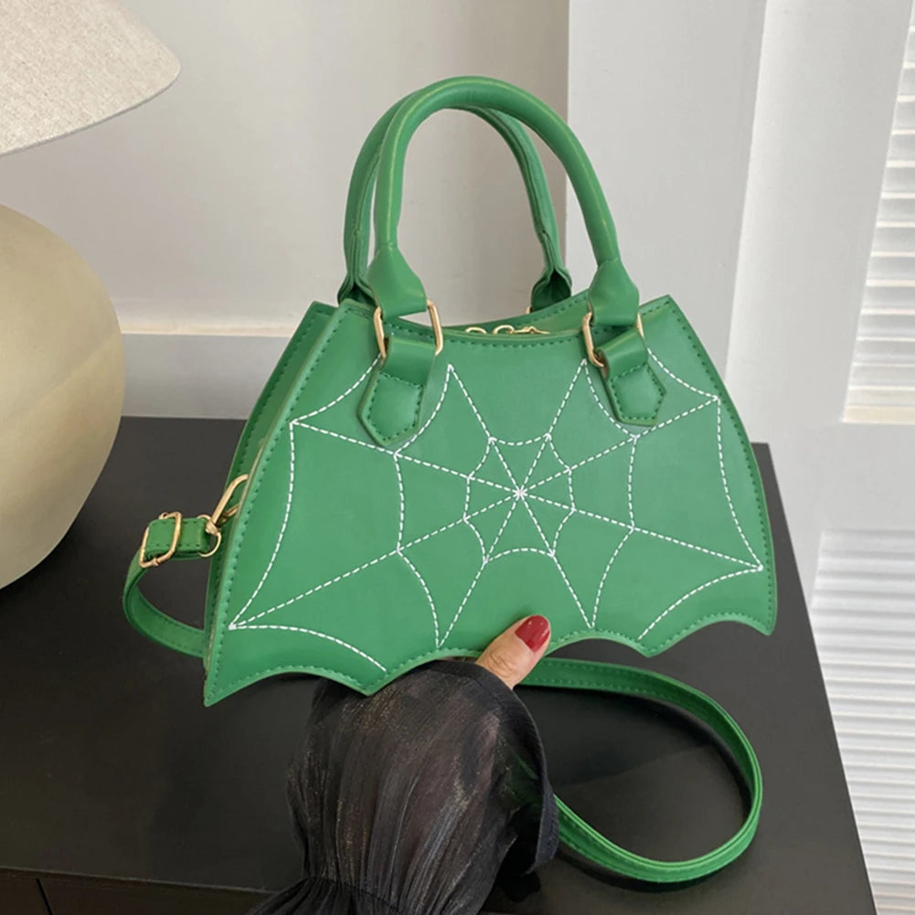 Women Crossbody Bag Large Capacity Coffin Shape Phone Shoulder Bag Halloween PU Top Handle Bag for Travel Make Up Cosmetic Bag