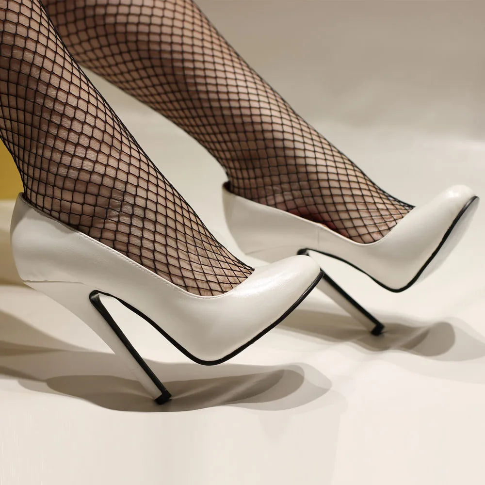 5.5 Inch Stiletto High Heel Unisex Sleek Night Club Round Toe Pump Plus Size Shoes Party Shoes Size36-46 In Stock Viralgem Store