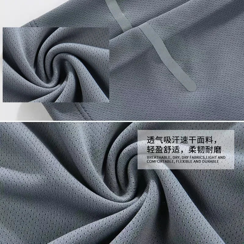 Summer Ice Silk T-shirt Men's Cold Short Sleeve O-neck Stretch Quick-drying Breathable Sports Shirt T Shirt Men Cool Down Tops