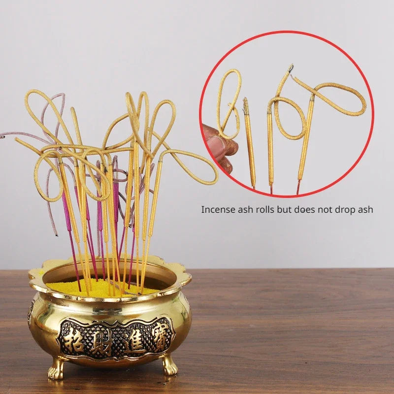 500g Smokeless Thread Incense Gold Roll Money Bamboo Incense Home Worship God of Wealth Incense To Purify The Air Aromatherapy