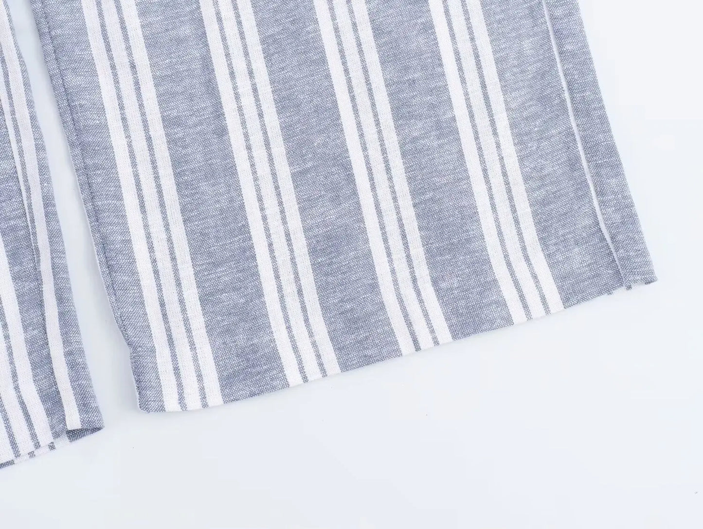 TRAF 2024 Women's Linen Blend Striped Casual Pants Dress Baggy Woman High Waist Cargo Clothes Promotion Official Store