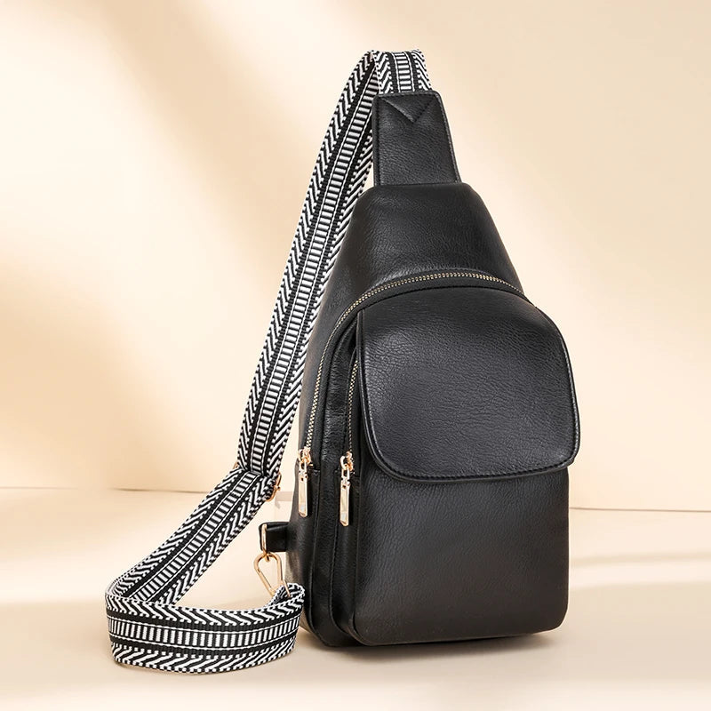 Women Bag Soft PU Leather Shoulder Purse Vintage Fashion Female Chest Bag Designer Multifunctional Shoulder Messenger Crossbody Viralgem Store