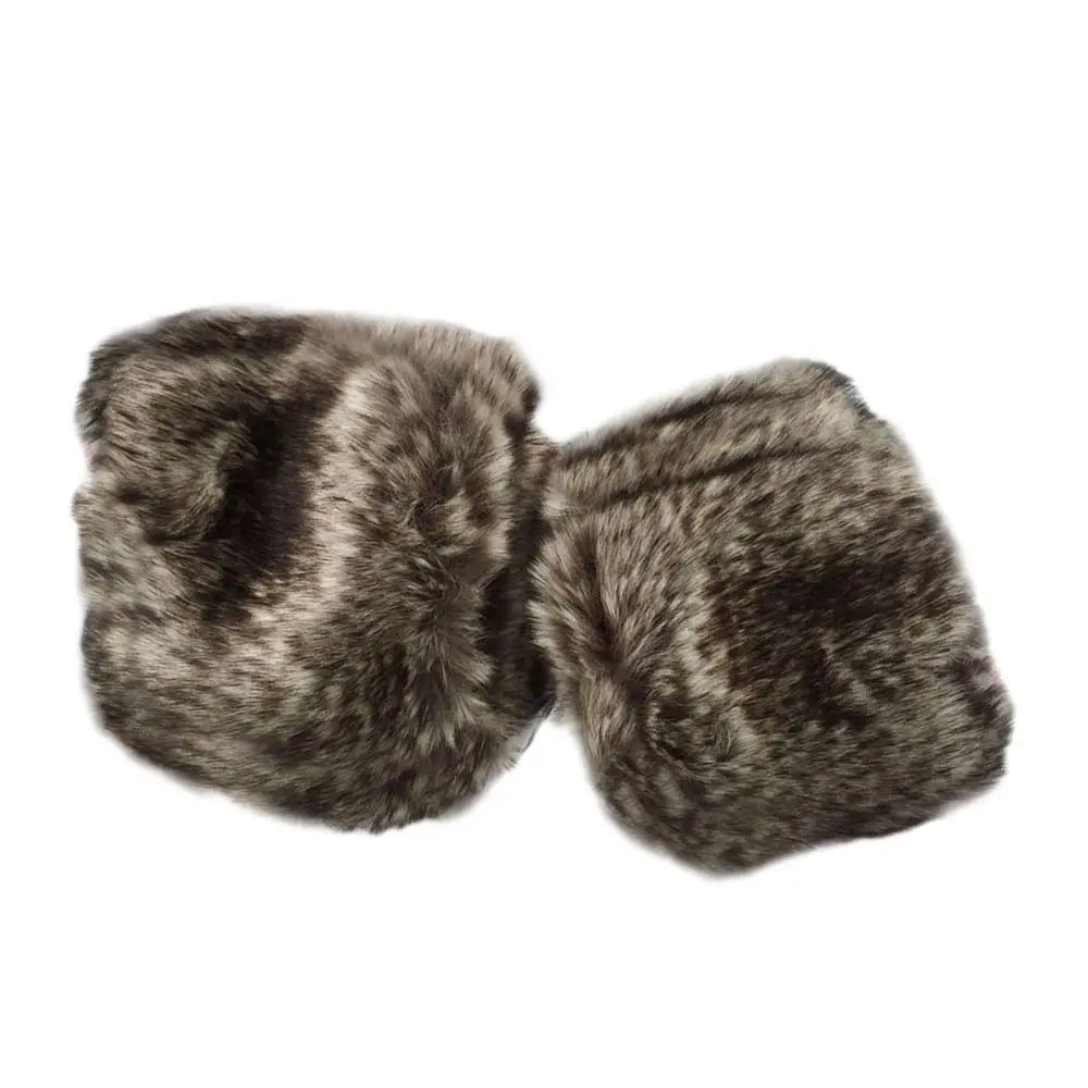 Women Fashion Winter Warm Faux Fur Elastic Wrist Slap On Cuffs Ladies Solid Color Arm Warmer Plush Wrist Protector Viralgem Store