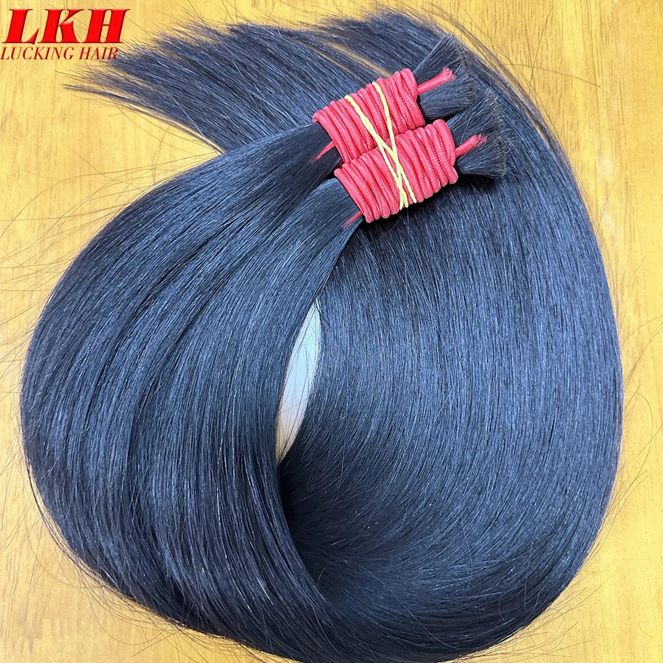 Virgin Remy Black Straight Raw Indian Vietnamese Russian Bulk Human Hair Bundles For Braiding 100%  Human Hair Bulk Extensions