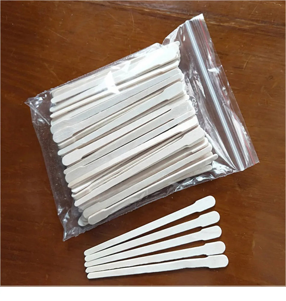 100Pcs Wooden Hair Removal Stick Face Wax Sticks Depilation Spatula Body Eyebrow Applicator Smooth Tongue Depressor Beauty Tools