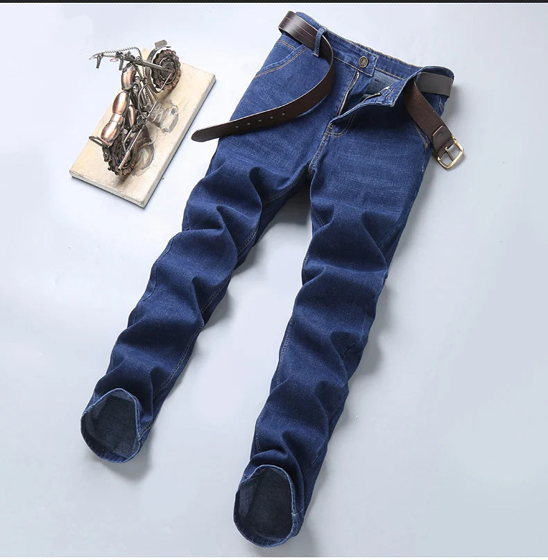 2024 NEW Men's Fashion Business Jeans Classic Style Casual Stretch Slim Jean Pants Male Brand Denim Trousers Black Blue Viralgem Store