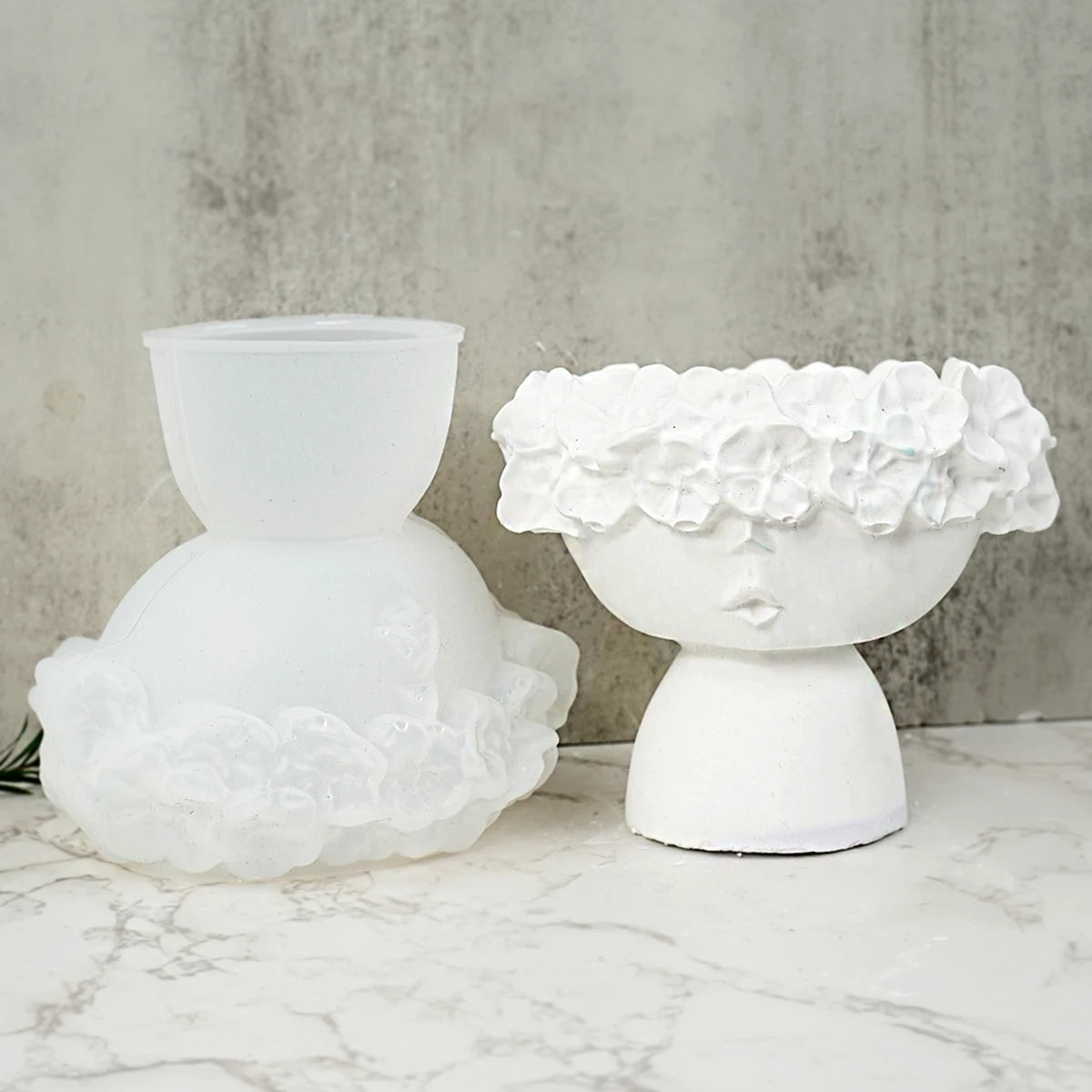 Wreath Girl Candle Cup Holder Silicone Mold Vase Garland Girl Flower Pot Gypsum Resin Epoxy Mould DIY Handmade Home Decor Gift