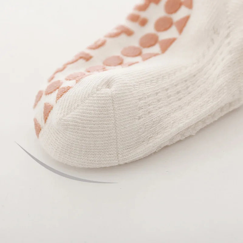 6 Pairs Baby Boys Girls Cotton Non-slip Floor Socks Summer For Toddler Kids Indoor Activities Learn To Walk Ankle Socks