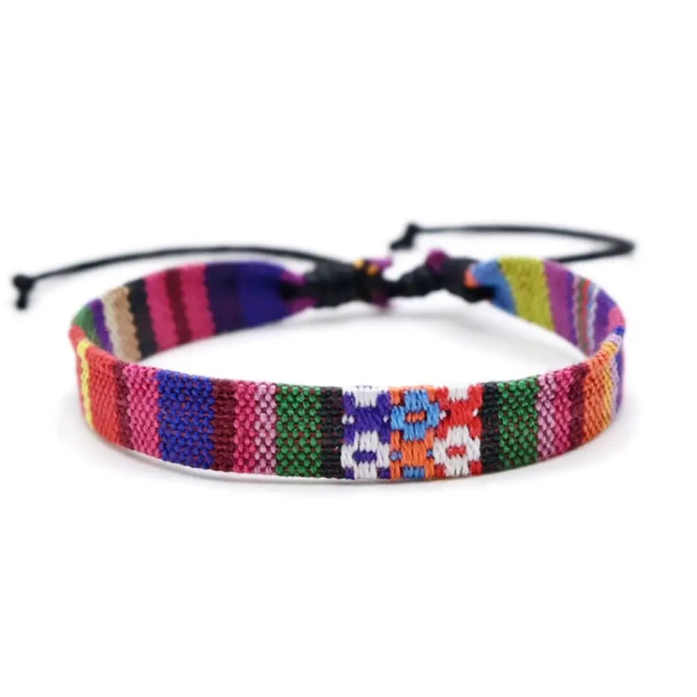 1PC Arabic Scarf Style Bracelet Multicolor Weave Bracelets Geometric Wave Point Traditional Patterns Webbing Hand Rope Viralgem Store