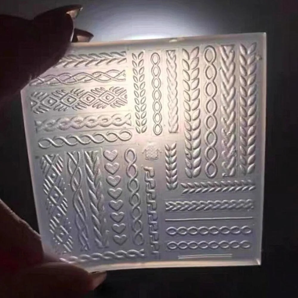 1pc Sweater Knitting Lace 3D Acrylic Mold Nail Art Decoration Nails DIY Design Silicone  Nail Art Template Nail  Mold