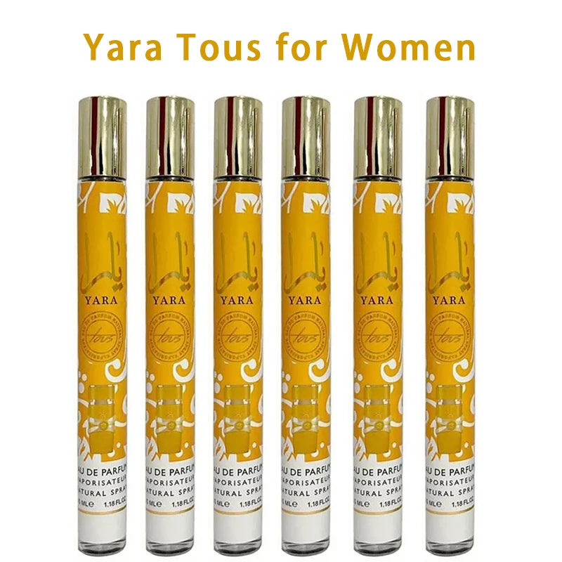 6PCS 35ml Original Yara Perfume Long Lasting Fragrance Eau de Parfum Spray Arabian Perfumes For Men's & Women Portable Perfume