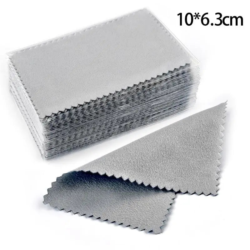 50Pcs Polish Polishing Cloth Silver Color Cleaning Polishing Cloth Soft Clean Wipe Wiping Cloth For Silver Gold Jewelry Tool