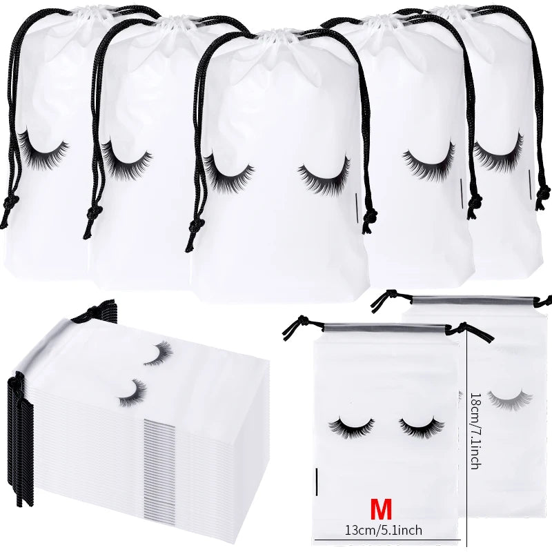 20Pcs Eyelashes Make Up Bag Reusable Aftercare Bags Toiletry Lipstick Travel Pouch Lash Extension Supplies Cosmetic Makeup Tools