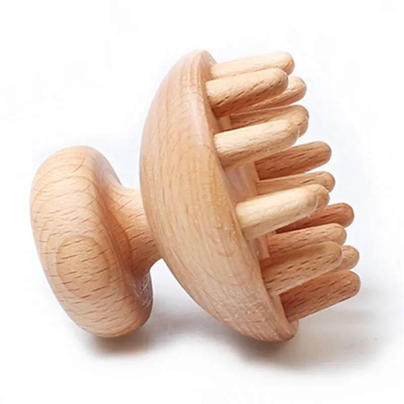 Wooden Massager Comb Portable Hand-Held Cellulite Reduction Relieve Tense Muscles Head Scalp Massage Tool 1pc Wood Massage Brush