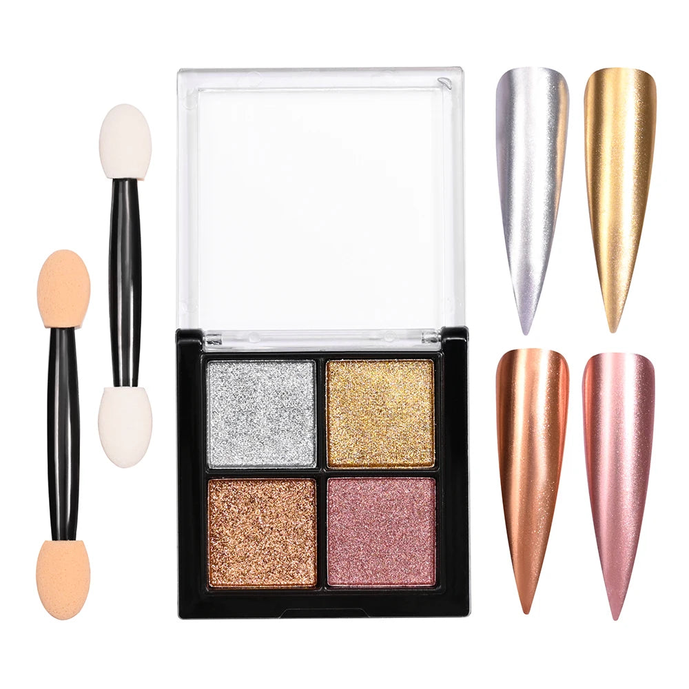 1 Box Mirror Glitter Powder Nail Decoration Metallic Chrome Nail Powder Set Y2K Rubbing Glitter Pigment Flakes Manicure Accessor