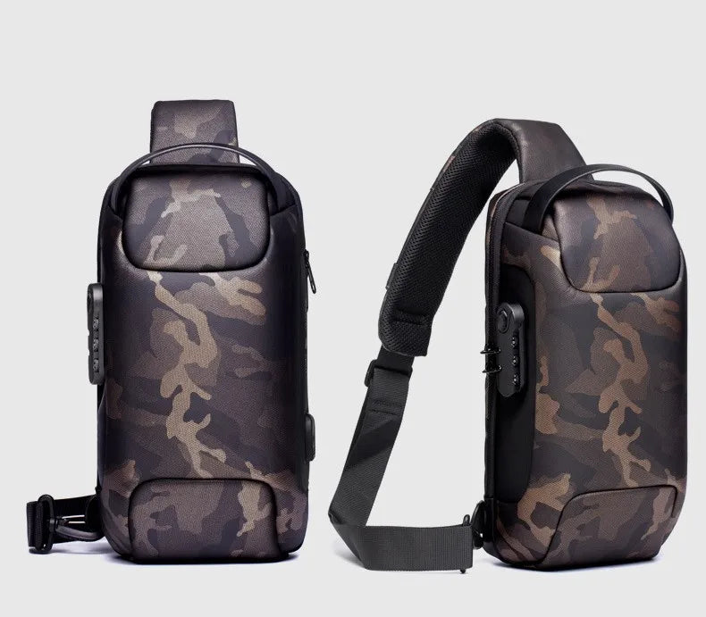 2023 Men's Chest Bag Waterproof Crossbody Bag Multifunction Anti-theft Travel Bags Shoulder Bag Male USB Charging Pouch for Man Viralgem Store