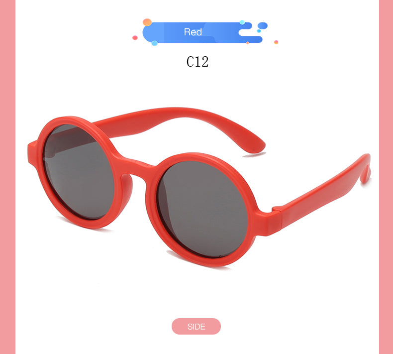 2023 New Cute Round Frame Children's Sunglasses Baby Safe Soft UV Resistant Sunglasses Trend Eyewear for Boys and Girls